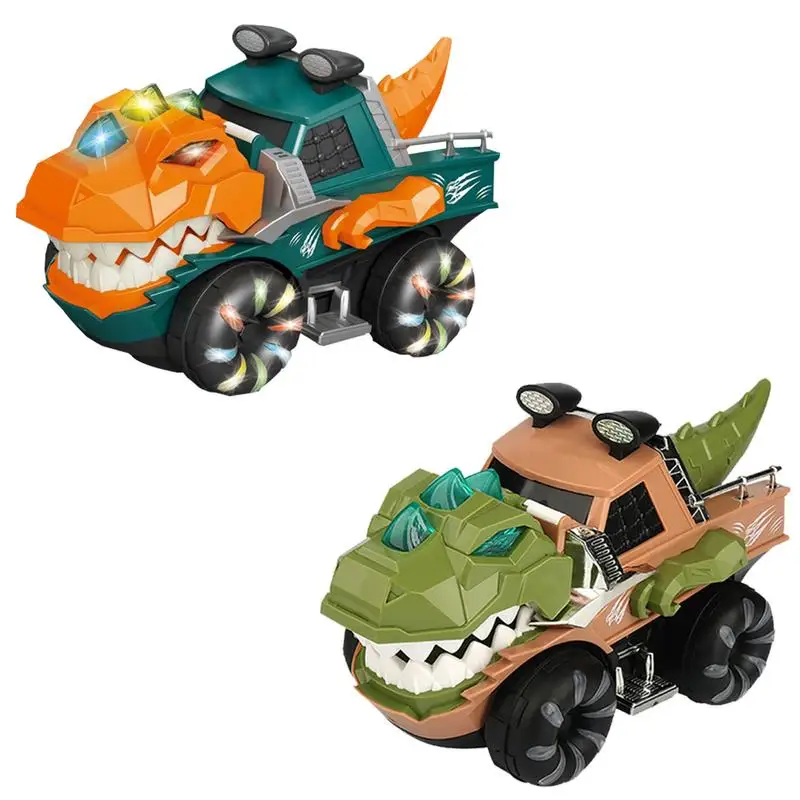 Electric Dinosaur Car Dino Truck Toy Electric Car Toy Dinosaur Toys For Kids Dino Truck Toy With Light Music Birthday Gift Kids eborui hg 883 dinosaur helicopter automatic transform dinosaur helicopter toy kids birthday gift toy 360° spin led light music