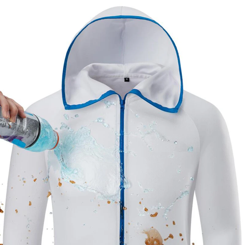 Man Fishing Clothing Tech Hydrophobic Fishing Clothes Outdoor Camping Hiking Hooded Jackets Waterproof Anti-Fouling Quick Drying