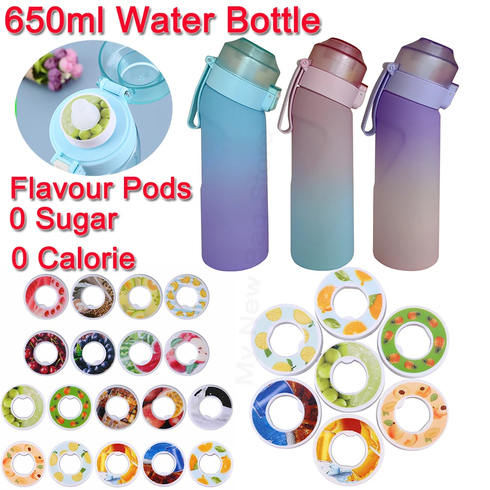 2.0 Air Water Bottle With 1 Flavour pods, 650ml Starter Up Set BPA Free  Drinking Bottles, Flavour pods Scented 0 Sugar And Water Cup for Gift  (Matte