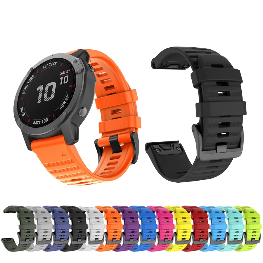

26mm 22mm Silicone Watch Band Straps For Garmin Fenix 6X 6 7X 7 Pro easyfit Wristband Fenix 5 5X Plus 3 3HR Smartwatch Bracelet