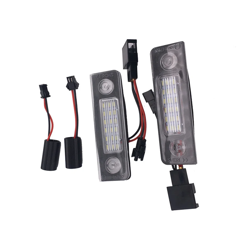 

2X White LED License Plate Lights Number For VW Skoda Facelift 09-12; Facelifted 2003-2012; Roomster 5J 2006-2010)
