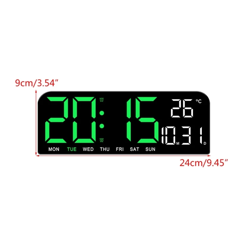 Digital Alarm Clock Large LED Digit Display, Brightness Dimmable, Countdown Hangable and Desktop Display Clock