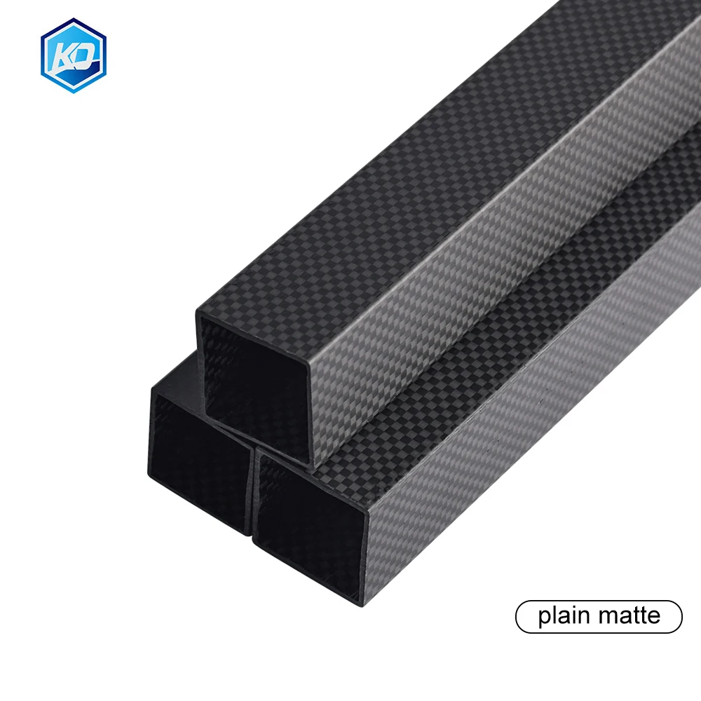 1 Piece Of 500mm 3K Full Carbon Fiber Square Tube Outer Diameter 8mm 10mm 15mm 16mm 18mm 20mm 22mm 25mm Plain Matte Surface