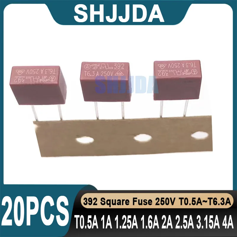 392 Fuse Square 250V T0.5A T1A T1.25A T1.6A T2A T2.5A T3.15A T4A T5A T6.3A T8A T10A 392 Fuse Power Slow Break 20 pieces