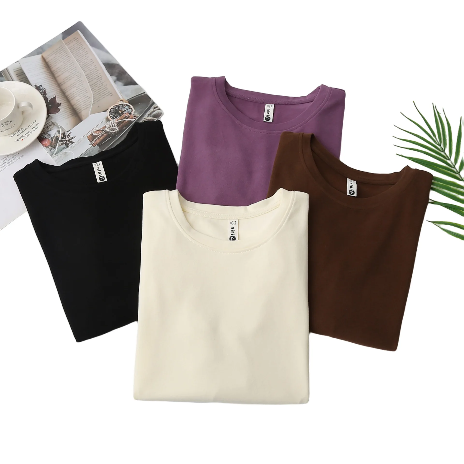 Fashion Plus Size Women's T-Shirt Autumn New Simple Basic Solid Color Waist Fold Long Sleeve Tops 992