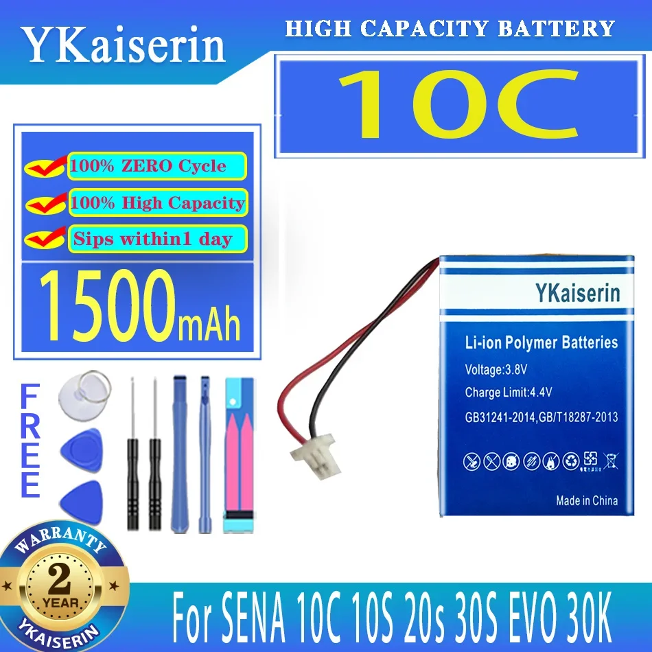 Batteria Ykaiserin 450Mah/1900Mah Per Sena 50S 50R Shoei Gt-Air Ii 2019 Smh10 S10 S20 10U 30S Evo 30K Slr2 Sp51 10C 10 S 20S
