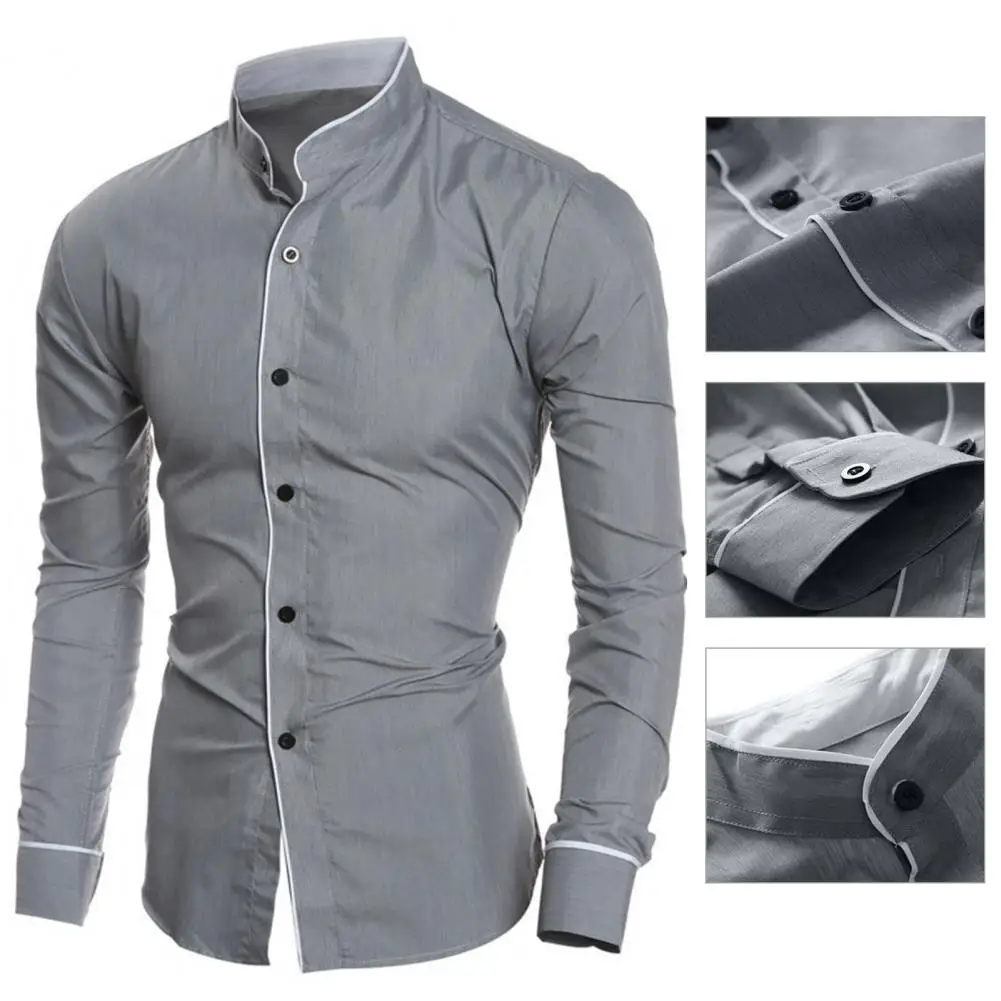 

Fabulous Men Shirt Slim Spring Shirt Butttons Design Solid Color Men Shirt Cardigan