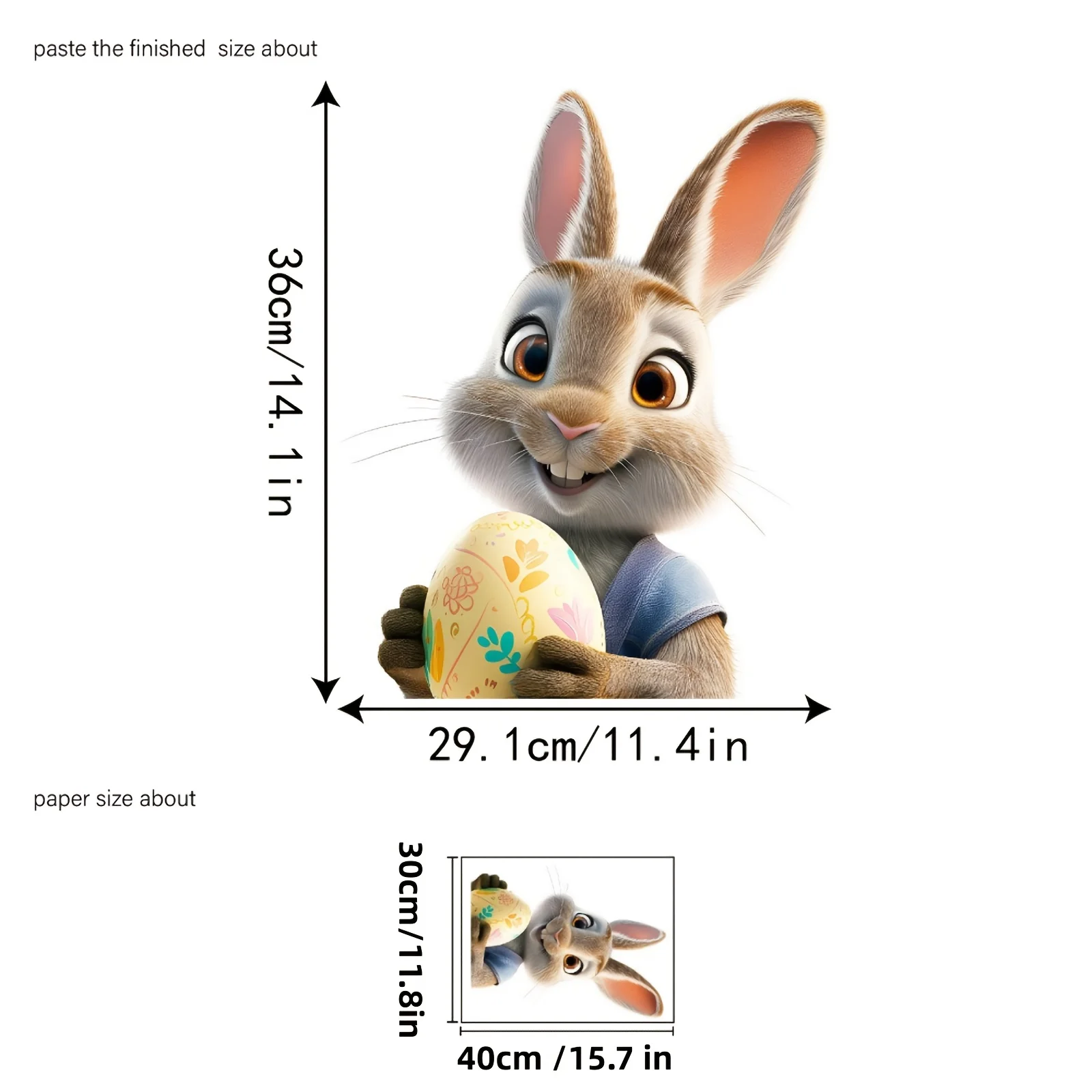 Happy Easter Window Stickers Cute Rabbit Eggs Carrot Electrostatic Glass Sticker Easter Decorations for Home Bunny Wall Decals