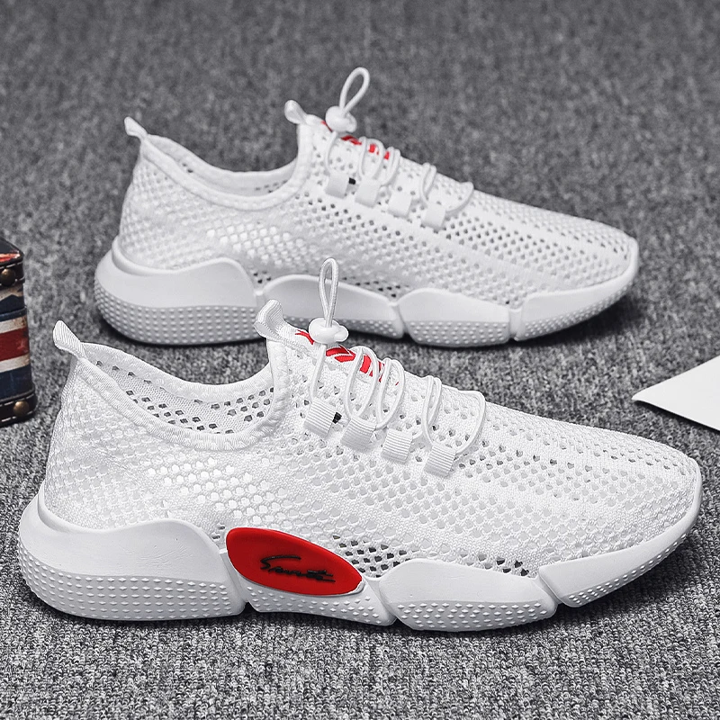 

Кроссовки мужские легкие трикотажные, дышащие, Вулканизированная подошва, спортивная обувь для бега, повседневные, для улицы