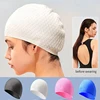 Unisex Silicone Swimming Cap Large Bathing Caps for Long Hair Professional Waterproof Ear Protection Provides High Elasticity 1
