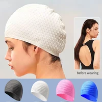 Unisex Silicone Swimming Cap Large Bathing Caps for Long Hair Professional Waterproof Ear Protection Provides High Elasticity 1