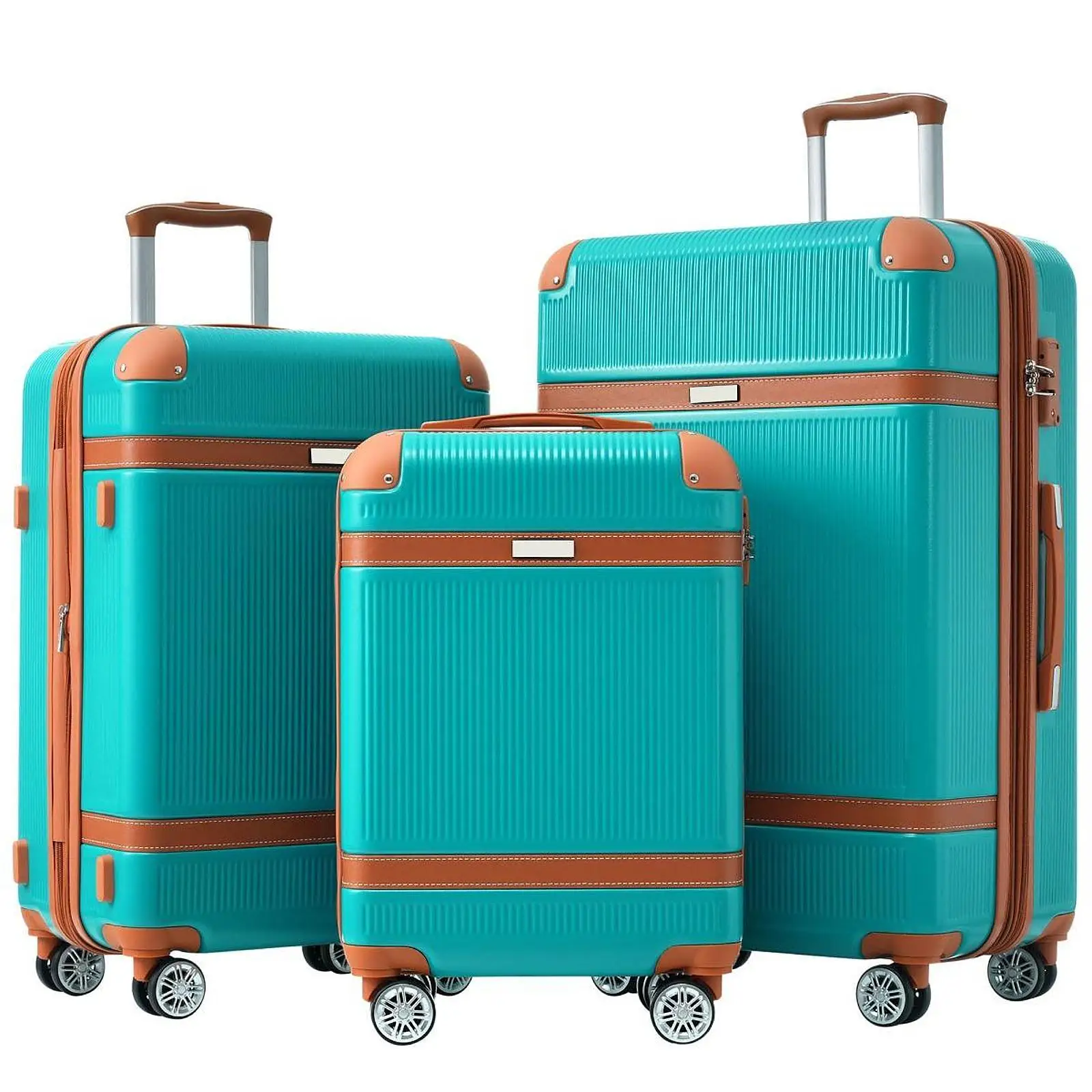 Hardshell Luggage Sets 3 Piece Lightweight 8 Wheels Travel Suitcase Sets