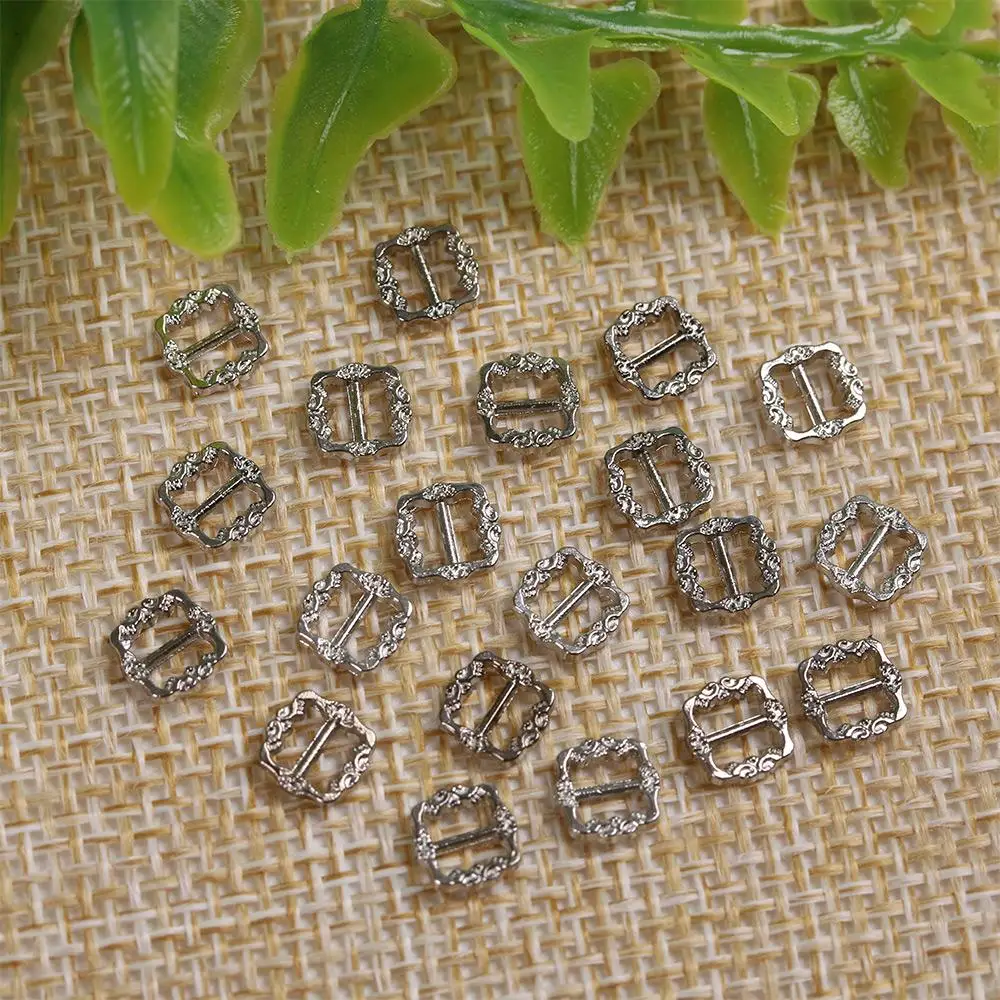 20/40 stücke Neueste 6*6mm Mini Ultra-kleine Tri-glide Muster Gürtel Schnalle Puppe Tasche schnallen Diy Puppe Tasten Schuhe Kleidung Zubehör – Detail 5