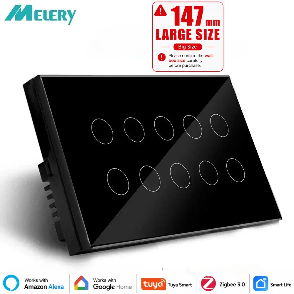 Melery 147 ZigBee Smart Light Switch TouchGlass Panel Wireless Interuptor 4/5/6 Gang Remote Control Alexa Google Home appliance - 1