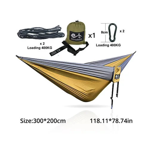 Camping Hammock Double Single Lightweight Hammock 6-color with Hanging Ropes for Backpacking Hiking Travel Beach Garden 