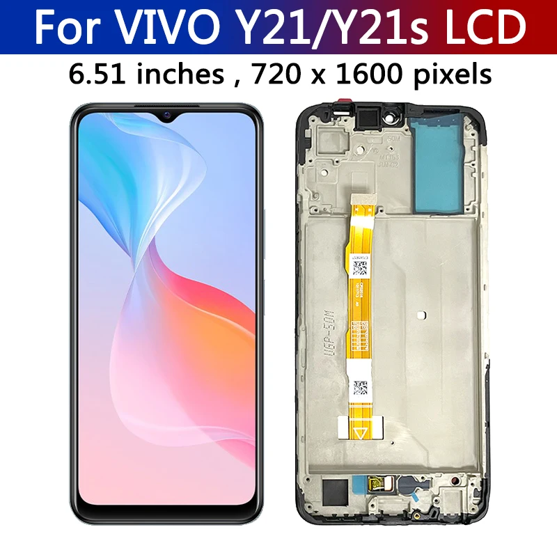 Cover Per Vivo Y21s (6,51") + 2 Vetri Temperati – Custodia Morbida TPU Trasparente Con Antiurto E Antigraffio, WM86