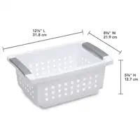 Small Stacking Basket, Open Plastic Bin, Space Saving Organizers, White 2