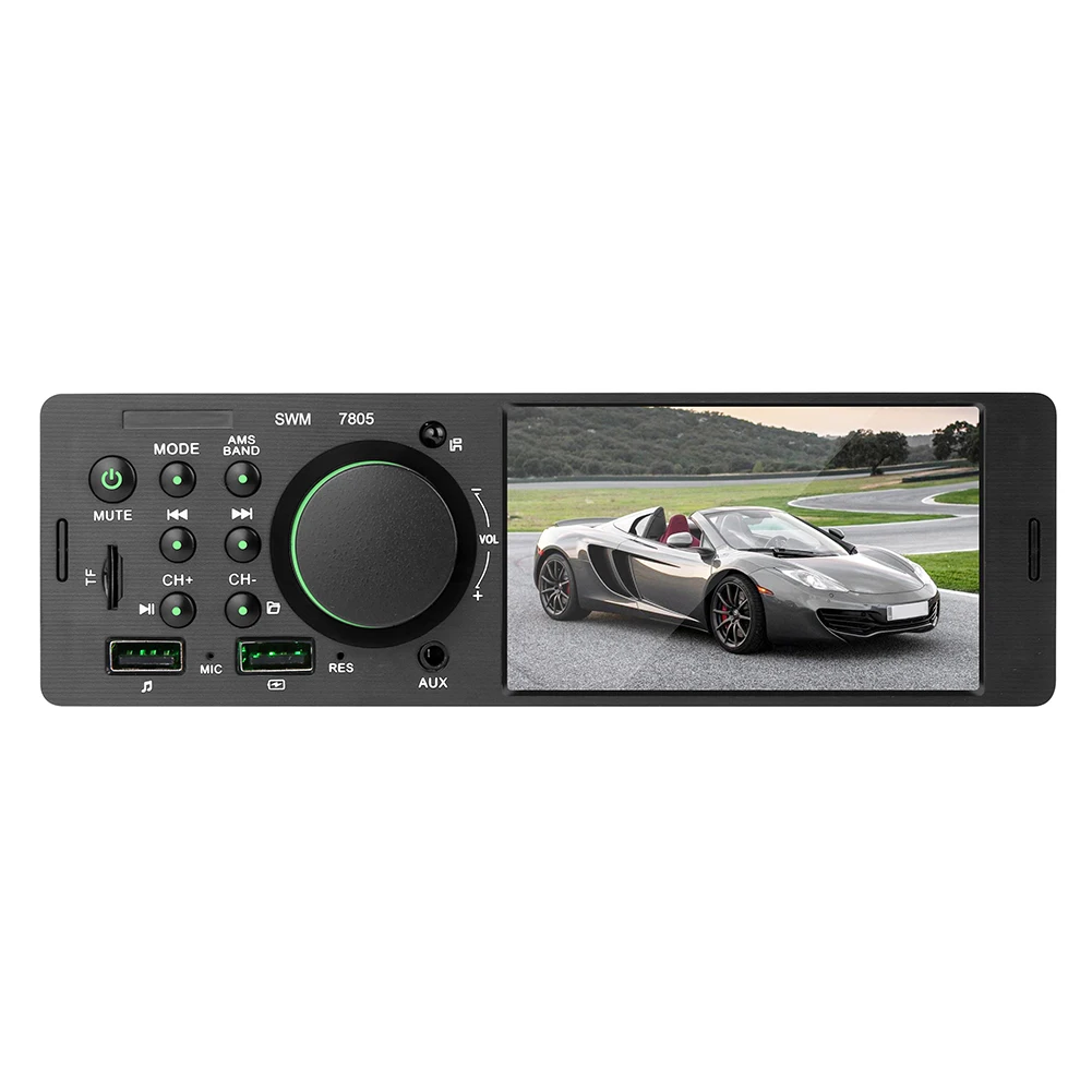 Radio para Auto BQCC 1 DIN de 4 Pulgadas con Botones, Luces de Colores, Bluetooth, Reproductor MP5 con Manos Libres, Carga USB, Control Remoto y Audio 3