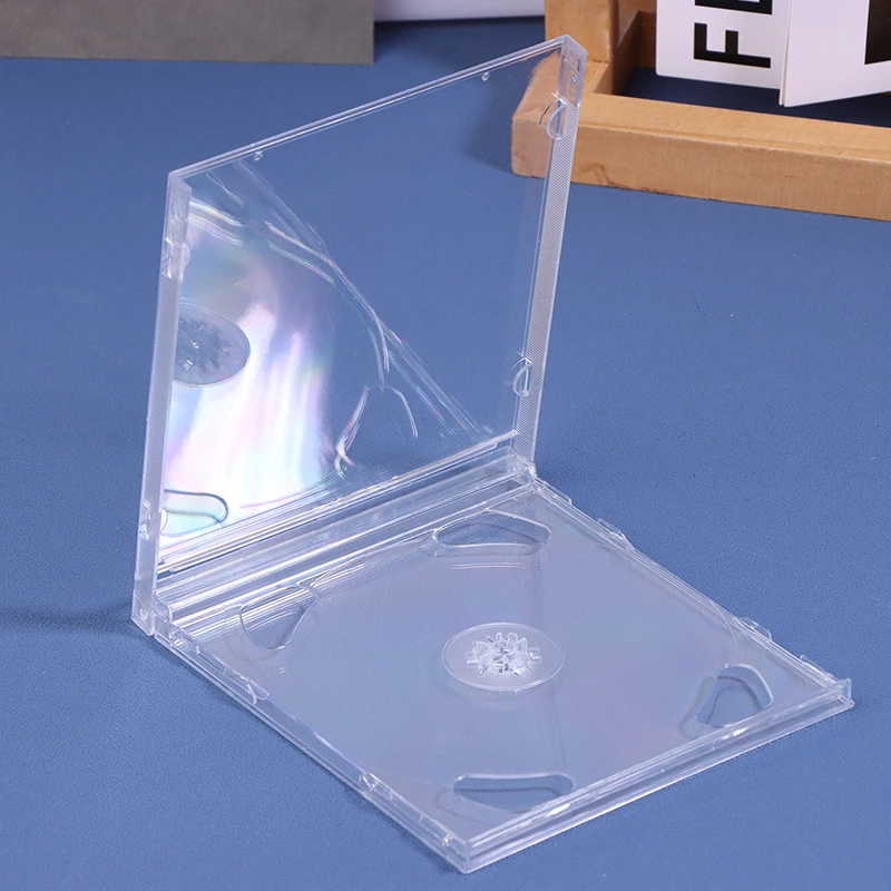 Transparent Plastic Double Disc CD DVD Storage Case Portable Durable Thicken CD Disc Box Storage