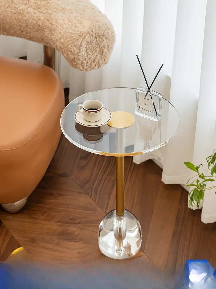 

Nordic acrylic transparent edge ins light luxury small apartment living room simple coffee table online celebrity corner