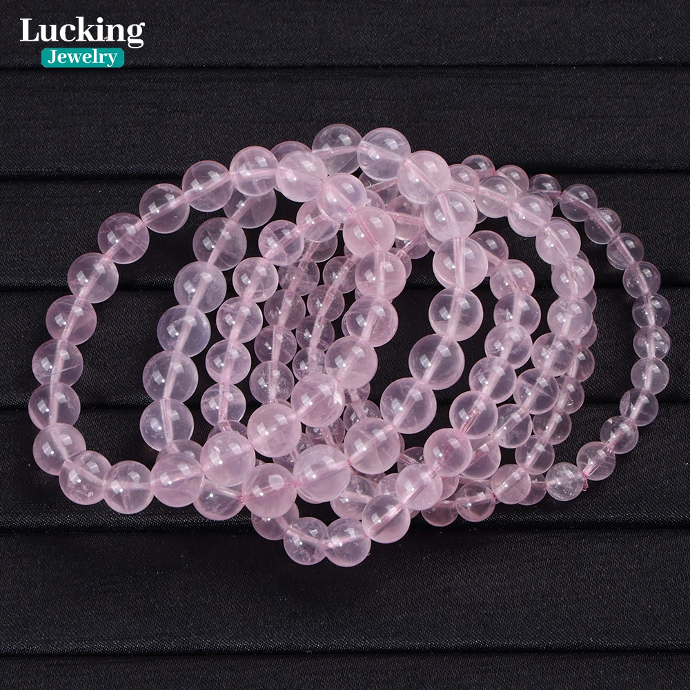AAA Natural Mozambique Glassy Pink Quartz Beads 7-9mm Rose Crystal for Jewelry Making & Healing | Love Energy Gemstone Beads 2
