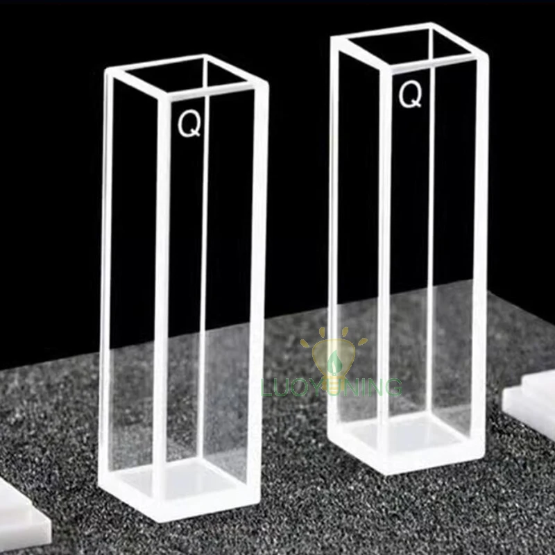 2pcs 10mm 3.5ml Quartz Cuvette Acid&Alkali Resistant Fluorescent Sample Cell For UV Visible Light Spectrometers Fluorometers