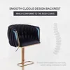 Velvet Swivel Bar Stools Set of 4, Adjustable Counter Height Bar Chairs with Woven Back & Footrest, Luxury Gold Bar Stools 5