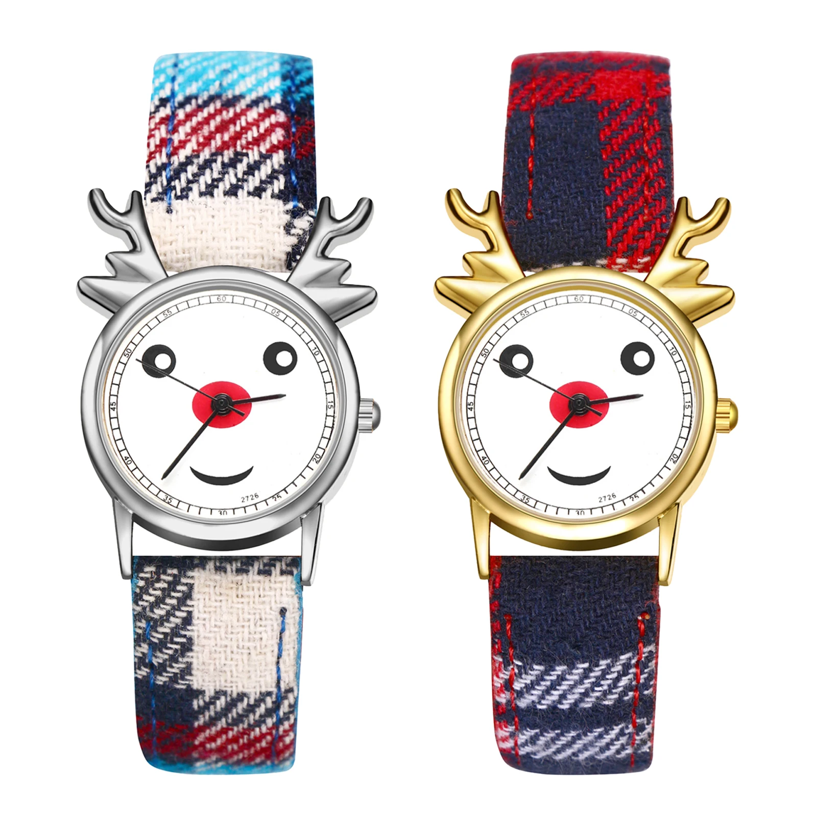 Lancardo Rainbow Reindeer Christmas Wristwatch Colorful Leather Band Kids Boys Girls Quartz Watch Female Clock Student Xmas Gift