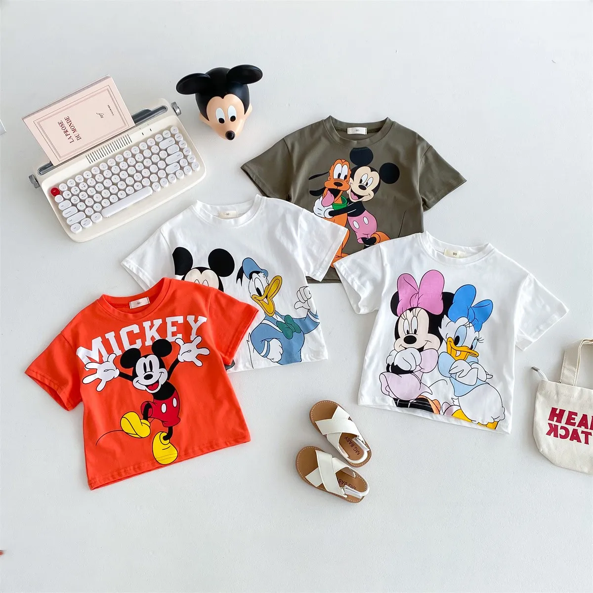 Baby Boys And Girls Short Sleeve T-shirt Mickey Mouse Children's Clothes Printed Cartoon Fashion Boutique Kids Tshirts Tops 2