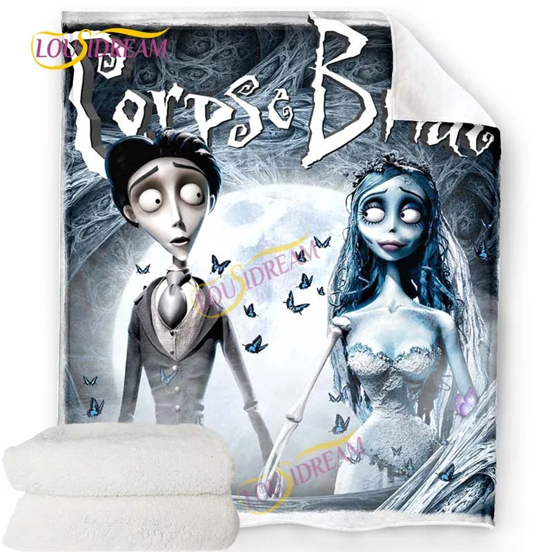 filme animado tim burton cadáver noiva amor cobertor colcha xadrez tapete colcha sofá casa cobertor quente crianças cobertor