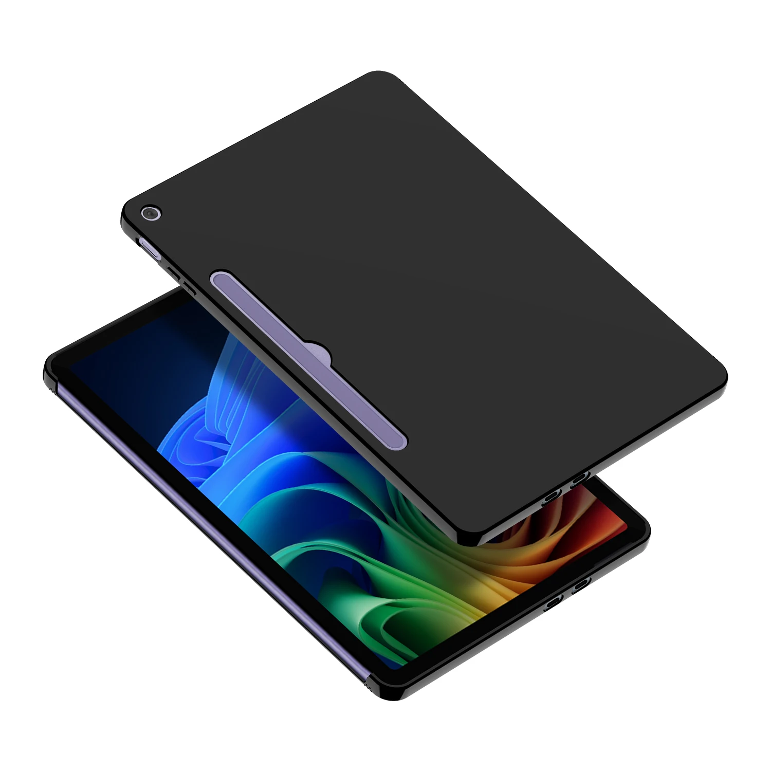 Black Silicone TPU Protective Back Cover