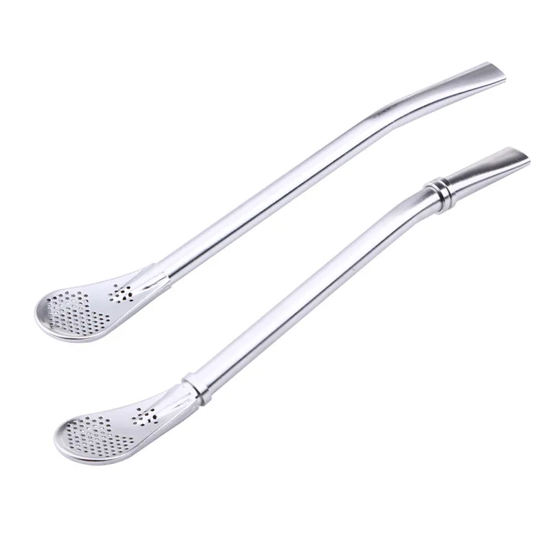 Stainless Steel Tea Filter Yerba Mate Tea Straws Bombilla Gourd Reusable Tools Drinking Straw Spoon Washable Coffee Tool drinking straws tea filter metal straw set