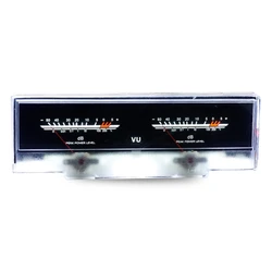Enhanced Analog VU Meter Panel for Sound Level Monitoring (White)