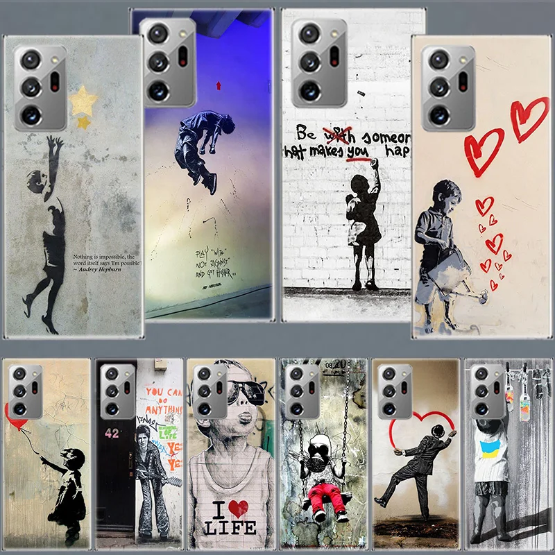 Custodia Per Telefono Street Art Banksy Graffiti Per Samsung A15 A25 A35 A55 Galaxy Note 20 Ultra 10 9 8 J8 J6 J4 Plus S10E S10 Lite S7 Edg