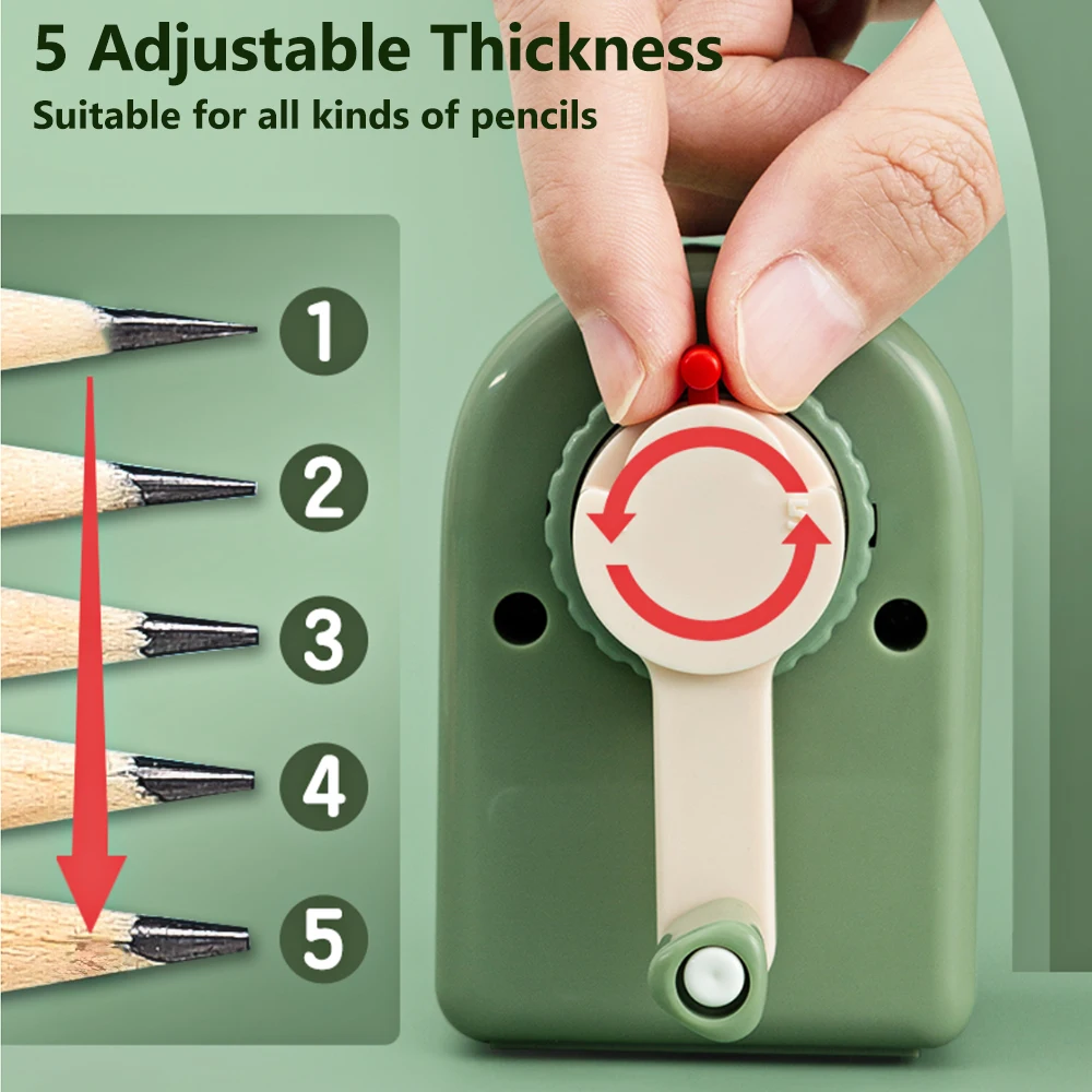 Pencil Sharpener M&G Manual 5-speed Adjustable Thickness Automatic Lead Feed Student Turner Pencil Roller