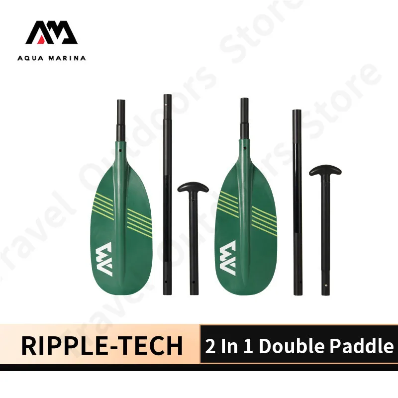 Aqua Marina Ripple-Tech Canoa Paddle 2-In-1 Canoa Double Bladed Rowing Remi 230Cm Paddle Portatile A 4 Sezioni