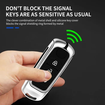 Custodia per chiave a distanza per auto in metallo Shell Fob per Mazda 2 3 5 6 BL BM GJ Atenza Axela Demio CX-3 CX3 CX-5 CX5 CX7 CX-9 CX8 Keyless - Custodia per chiave a distanza per auto in metallo Shell Fob per Mazda 2 3