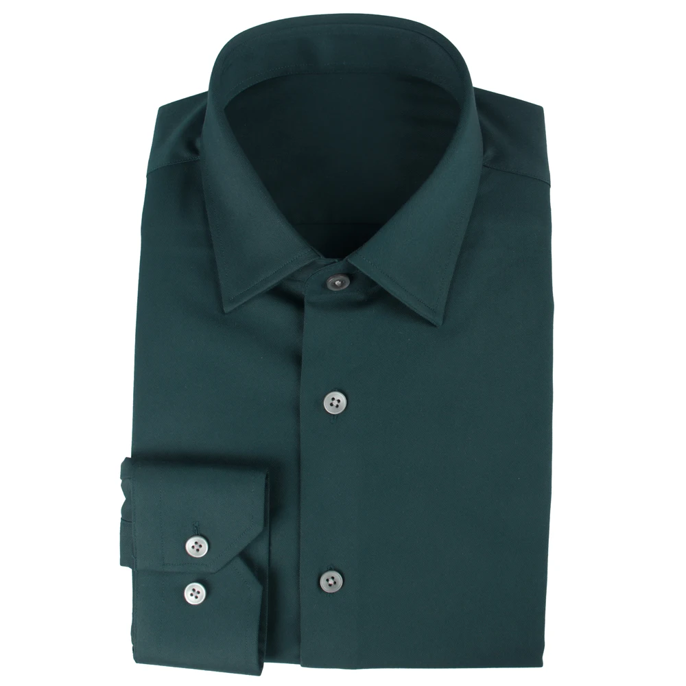 NEW Fashion Design Luxury Stretchy Comfy Wrinkle Free Dark Green Dress Shirt Custom Tailored Shirts Tailor Made Dress Shirts Men