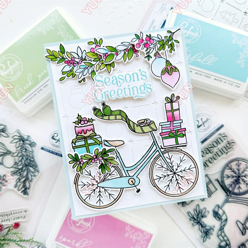 August Holiday Release Flowers Grid Christmas Greetings Snowflake Frame Hot Foil Dies Stamps Stencil DIY Scrapbooking Cards