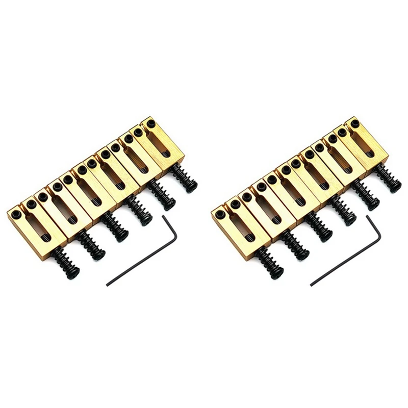 

12Pcs 10.5Mm Brass Saddles Electric Guitar Tremolo Bridge Saddles With Stainless Steel Roller Guitar Replacement