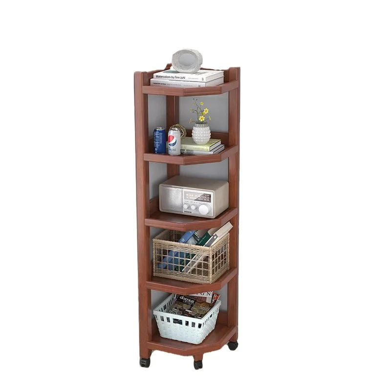 

Storage Rack Living Room Mobile Corner Cabinet Corner Cabinet Multi-Layer Fan-Shaped Storage Rack
