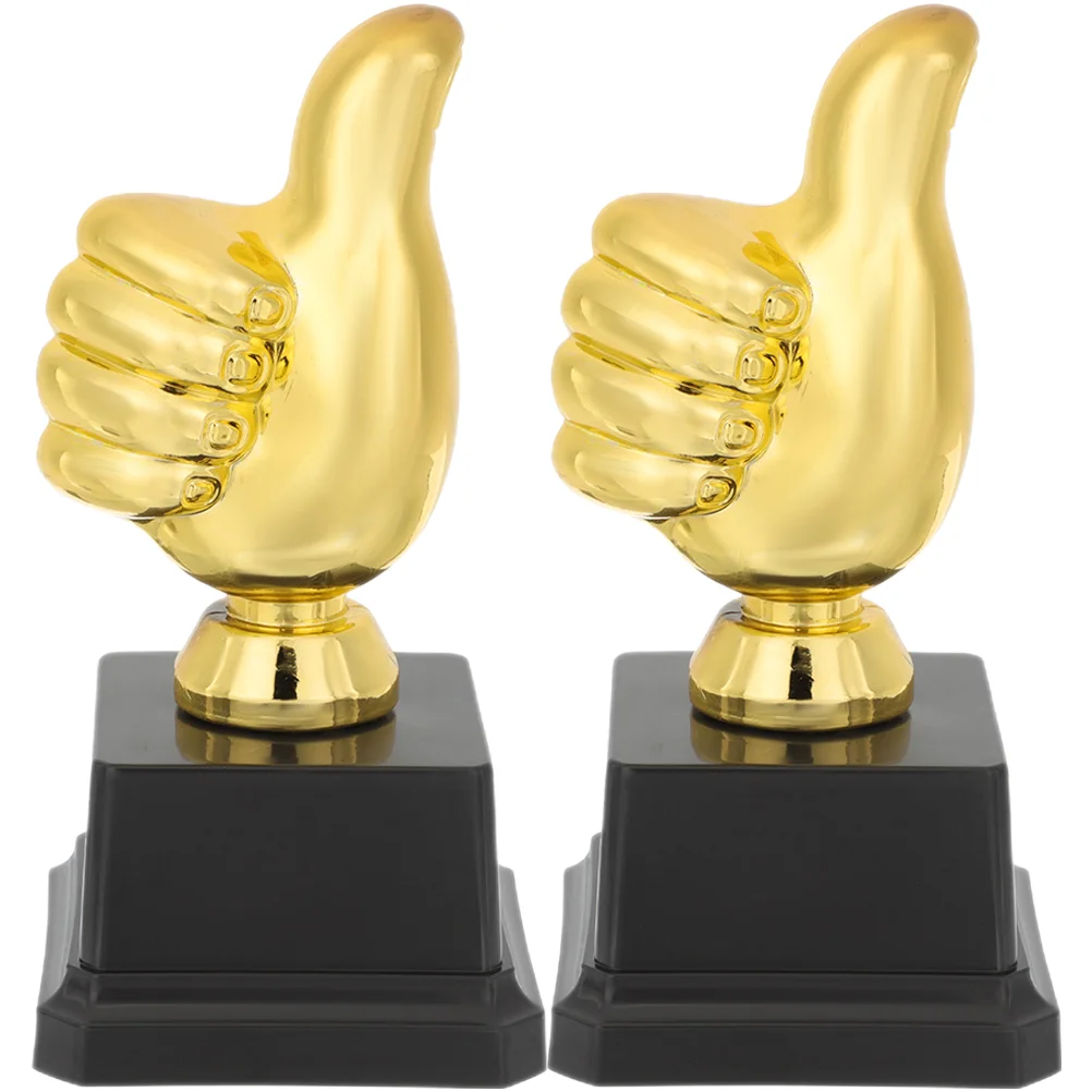

2 Pcs Thumbs up Trophy Kids Soccer Award for Funny Children Practical Plastic Basketball