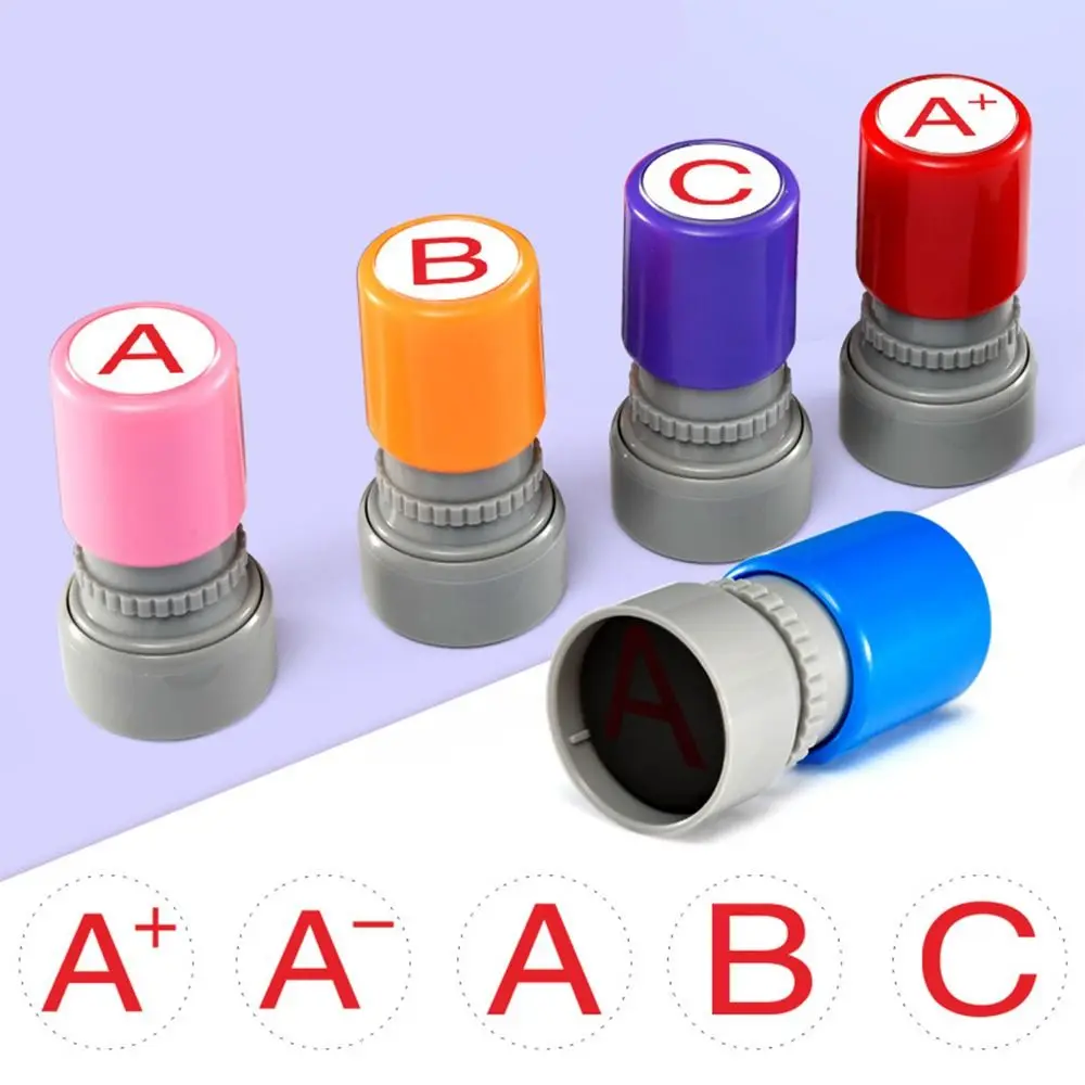 Pocket Time Saving Teacher Review Stamp DIY Positive Review ABCD Grading Stamp Self Inking Comments Reviews Rating Teacher
