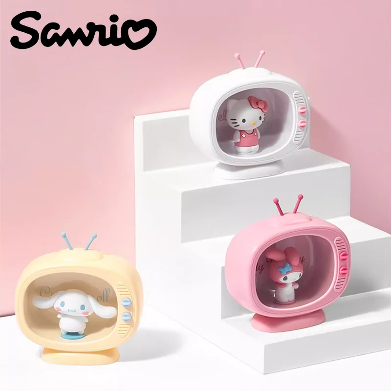 

Sanrio Genuine Mini TV Model Night Light Kawaii Hello Kitty My Melody Cinnamoroll Bedside Table Lamp Children's Toy BirthdayGift
