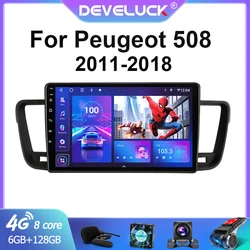 Radio Multimedia con GPS para coche, Radio con reproductor de vídeo, Android 10, 2 Din, 4G, Carplay, estéreo, DVD, para Peugeot 508, 2011 2018