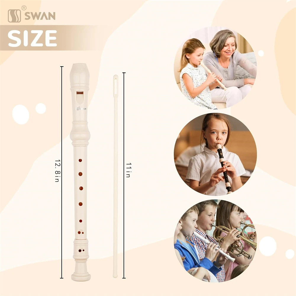 8-hole treble Recorder for beginners with cleaning rod treble recorder