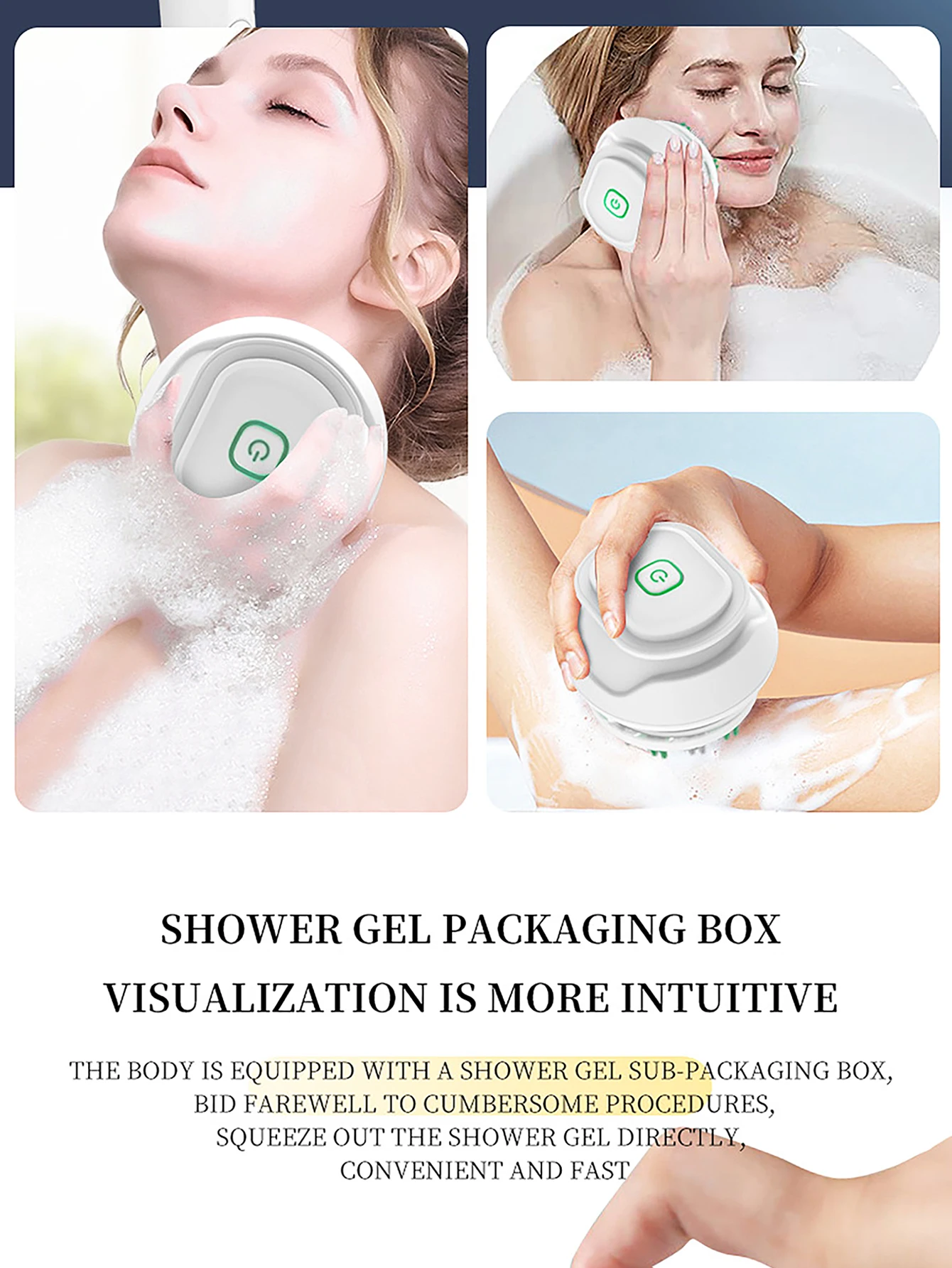 Cleaning Brush Kemei Split Type Electric Body Brush Rechargeable Rotating Back Washer Long Handle Exfoliating Scrubber for Shower Bathing
