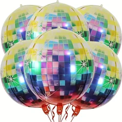 Set of 6 Metallic Disco Dance Party Balloons - 22 Inch Aluminum Film Decor - 22inch (Color)
