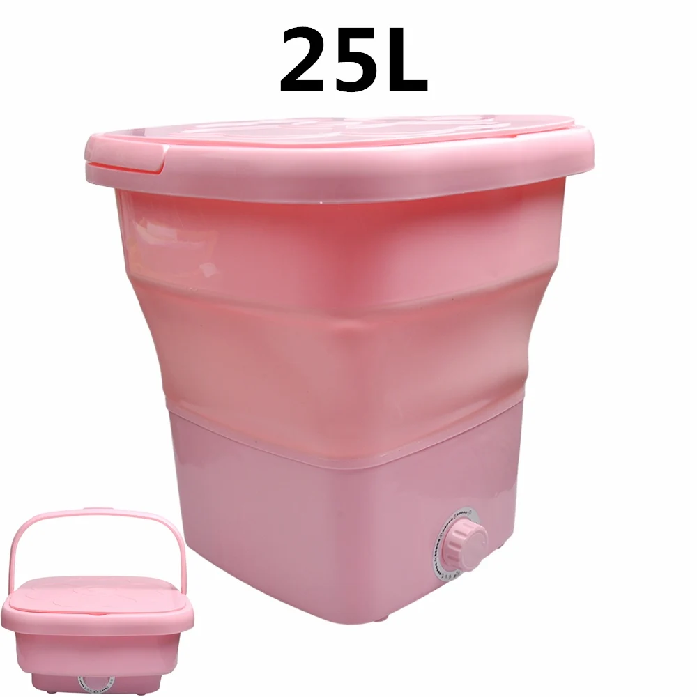 25L 대용량 휴대용 세탁기 접이식 건조 버킷 옷 양말 세탁 여행용 미니 세탁기..