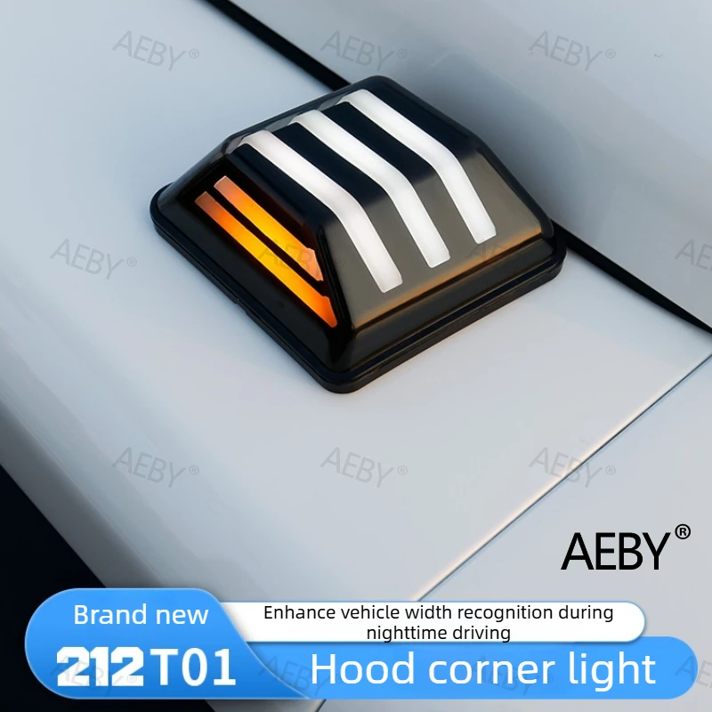 AEBY For BAIC 212 T01 후드 사이드 마커 라이트, LED 라이트 스트립 방수, 주간 주행등 코너 트림 스트립, 액세서리